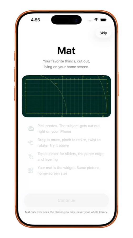 Mat onboarding screens
