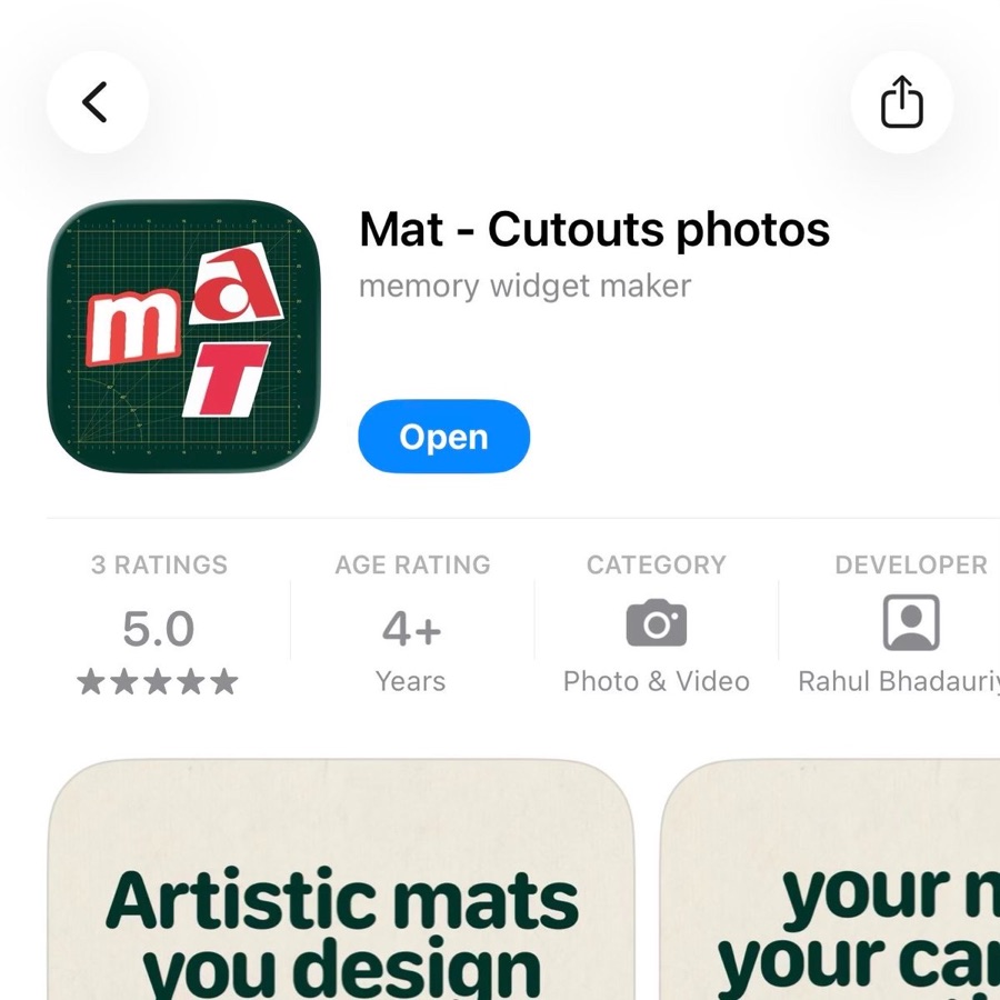 Mat listed on the App Store
